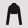 Rick Owens Womens Black Anthem Flight Cropped Woven Jacket In Black