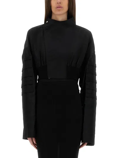 Rick Owens Anthem Flight Jacket In Black