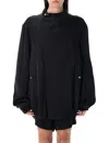 Rick Owens Anthem Asymmetric Ripstop Jacket In Black