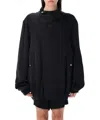 Rick Owens Anthem Asymmetric Ripstop Jacket In Black