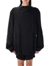 Rick Owens Anthem Asymmetric Ripstop Jacket In Black