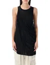 Rick Owens Draped Neck Sheer Sleeveless Top