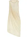 Rick Owens Anthem Draped Cotton-jersey Tank Top In Beige