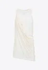 Rick Owens Draped Cotton Sleeveless Top In Neutral Palette In Natural