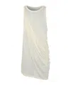 Rick Owens Draped Cotton Sleeveless Top In Neutral Palette In White