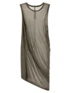 Rick Owens Anthem Tank Tops Gray In Brown