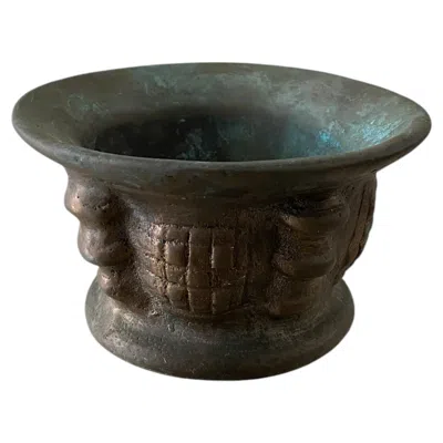 Pre-owned Rick Owens Antique Heavy Cast Bronze Apothecary Mortar 19th Century In Gold