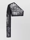 Rick Owens Ziggy One-sleeve Cropped Open-knit Top