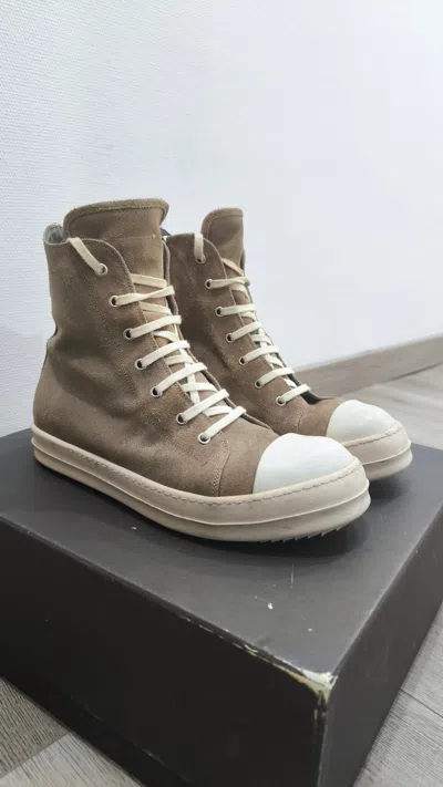 Pre-owned Rick Owens Archive  Ramones Sneakers From 2013 In Beige