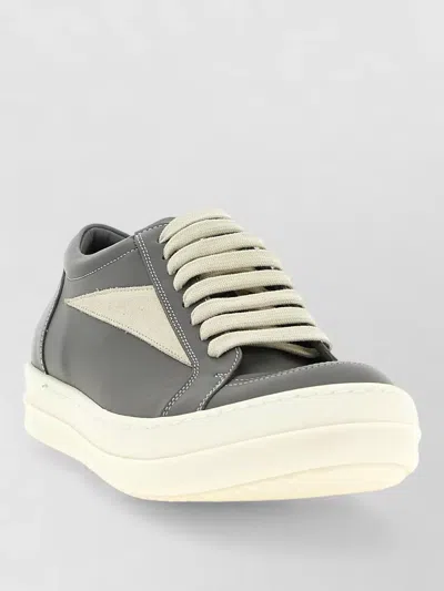 Rick Owens Archive Sneaker Low Top Suede Panels Rubber In Gray