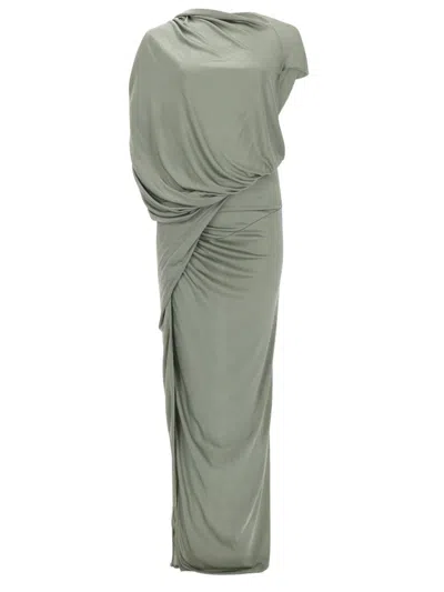 Rick Owens "ares Gown Jade" Dress In Green