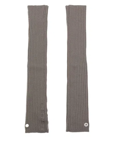 Rick Owens Arm Warmers Gloves In Grey