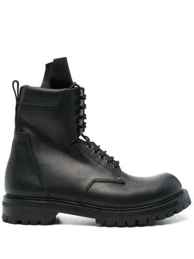 Rick Owens Army Combat Boots In Black