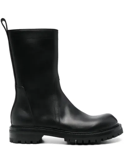 Rick Owens Army Creeper Leather Boots In Black