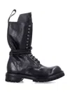 Rick Owens Black Concordians Army Boots In Black