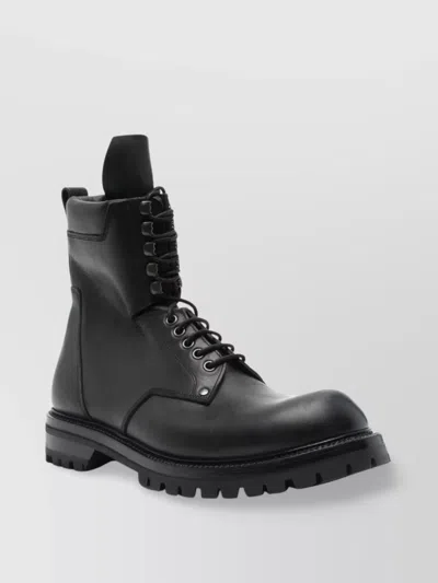 Rick Owens Army Leather Chunky Sole Low Boot