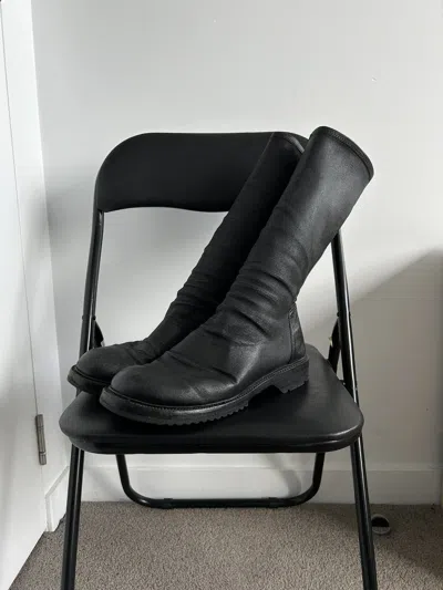 Pre-owned Rick Owens Army Sole Creeper Sock Boots In Black