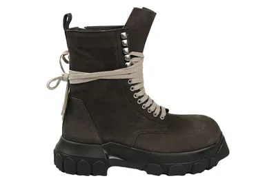 Pre-owned Rick Owens Army Tractor Boot Dark Dust In Dark Dust/dark Dust