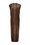 Rick Owens Arrowhead Gown In Brown