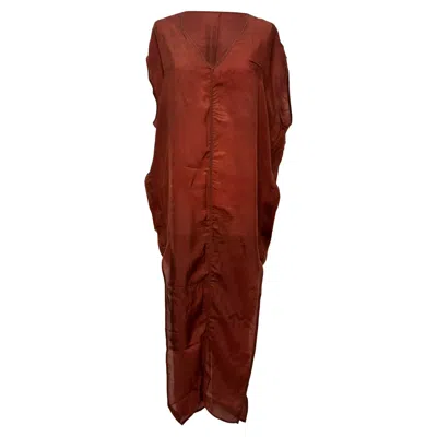 Rick Owens Arrowhead Maxi Dress In Brown Cupro