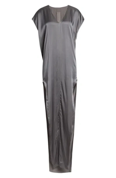 Rick Owens Arrowhead Satin Shift Gown In Animal Print