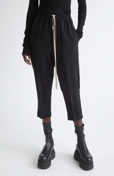 Rick Owens Astaire Crepe Crop Pants In Black