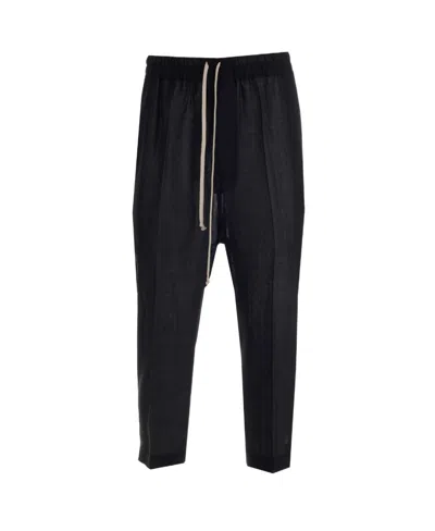 Rick Owens Astaires Cropped Track Pants In Black