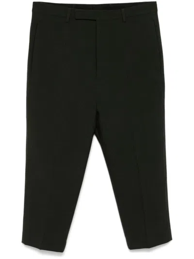 Rick Owens Astaires Cropped Trousers In Green