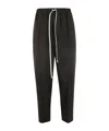 Rick Owens Drop-crotch Drawstring Cropped Trousers In Black