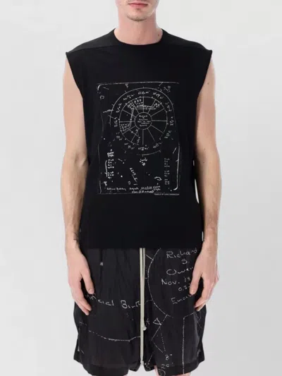 Rick Owens Astrological Chart Graphic Sleeveless T Shirt In Black