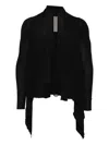 Rick Owens Asymmetric Cardigan In Black