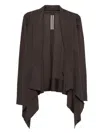 Rick Owens Asymmetric Cardigan In Gray
