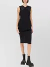 Rick Owens Crossover V-necked Sheer Sleeveless Top In Black