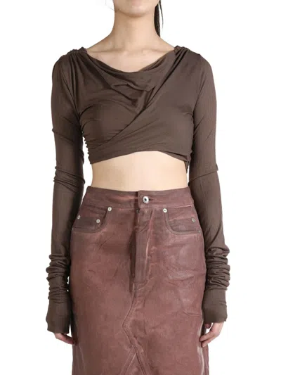 Rick Owens Asymmetric-design Top In Brown