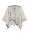 Rick Owens Half Moon Tie-front Blouse In Gray