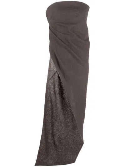 Rick Owens Asymmetric-design Wool Top In Brown