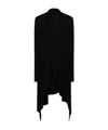 Rick Owens Asymmetric Drape Coat In Black