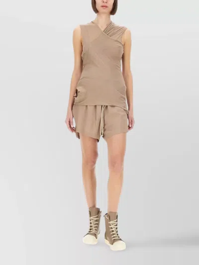 Rick Owens Asymmetric Draped Crossover Top In Brown
