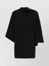 Rick Owens Asymmetric Draped Knit Top Cape In Black