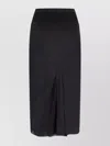 Rick Owens Asymmetric Elastic Waistband Midi Skirt In Black