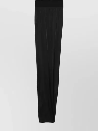 Rick Owens Asymmetric High Waist Long Skirt With Side Slit In Black