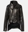 Rick Owens Asymmetric Leather Jacket In Brown