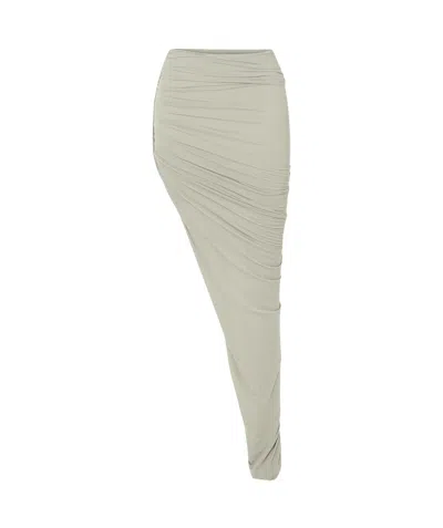 Rick Owens Asymmetric Maxi Skirt In Neutral