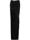 Rick Owens Asymmetric Maxi Skirt In Schwarz