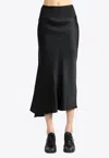 Rick Owens Asymmetric Midi Skirt In Black