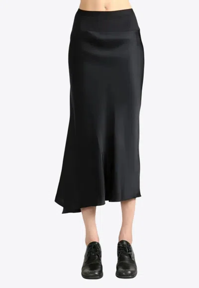 RICK OWENS ASYMMETRIC MIDI SKIRT