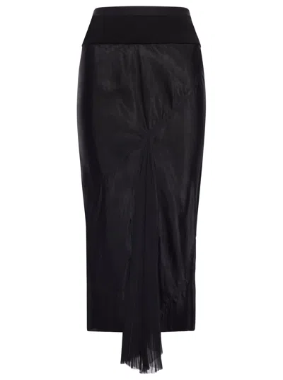 Rick Owens Asymmetric Midi Skirt In Black