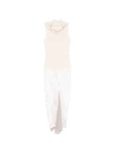 Rick Owens Asymmetric-neck Midi Dress In White