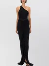 Rick Owens Asymmetric Neckline Floor-length Sleeveless Skirt In Black
