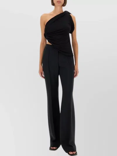 Rick Owens Asymmetric One-shoulder Draped Top In Black